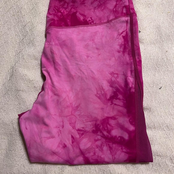Zyia Active Hendrix Fuschia Pink Tie Dye Mesh Light n Tight Leggings Womens - Picture 5 of 7